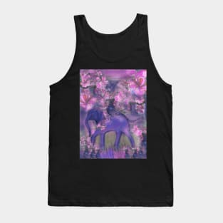 Elephant garlanded with Pink Flowers Tank Top